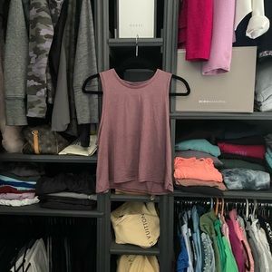 Purple cropped workout tank